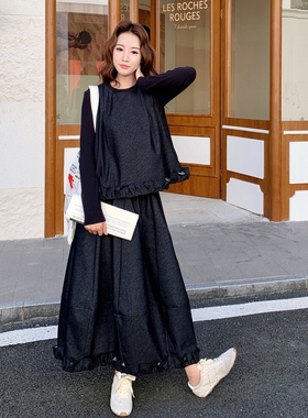 现货2026春装牛仔花苞裙三件套时尚套装裙女2C325-514P185K258