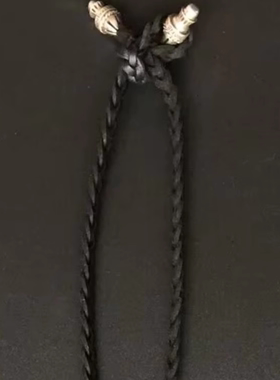 潮牌克罗潮吊坠925纯银项链皮绳