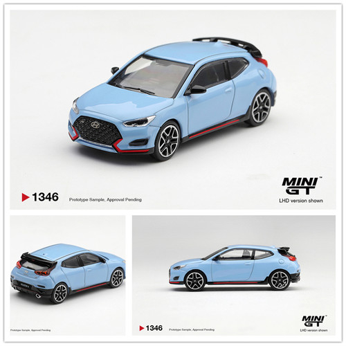 【预售】MINIGT 1:64 现代 Hyundai Veloster N 性能蓝 合金车模