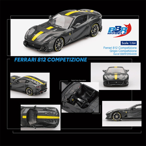 BBR 64 Ferrari 812 Competizione Grigio Competizione 合金车模