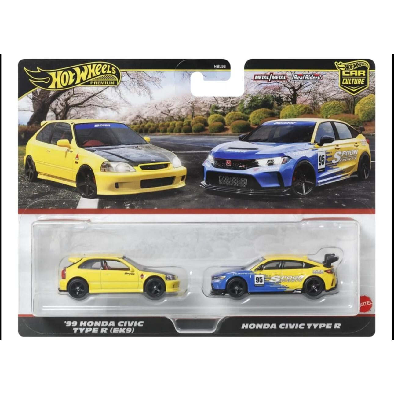【预售】风火轮 本田双车套装 HBL96 本田思域 TYPE R 合金车模