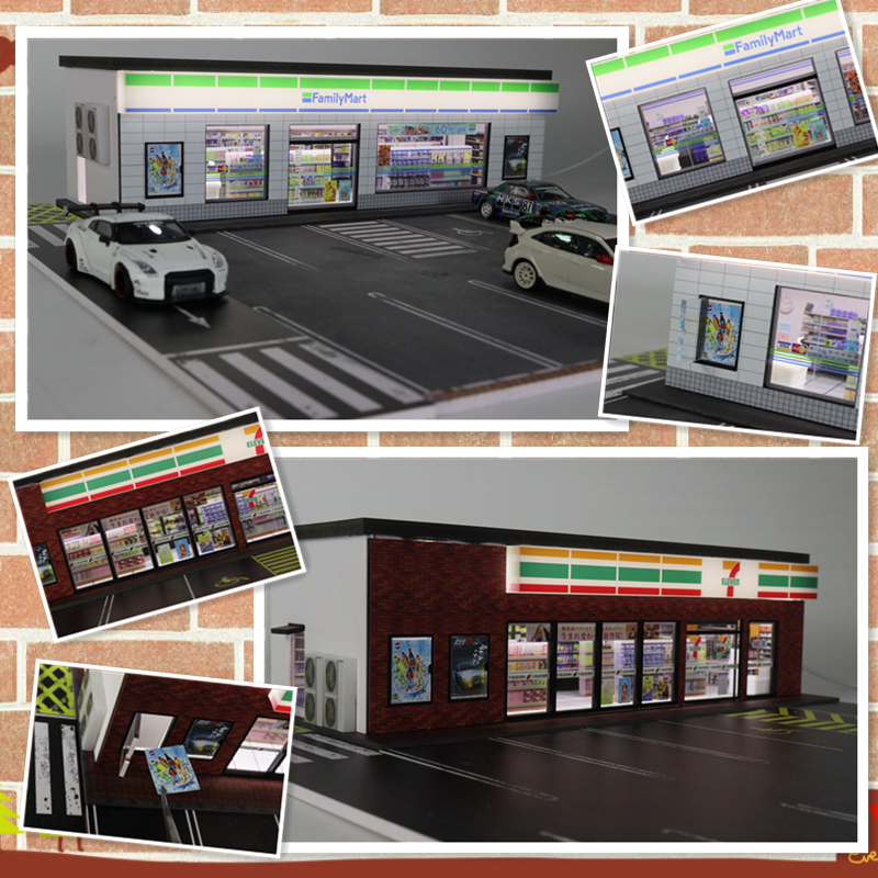 G-Fans 1:64 7-11、FamilyMart 带灯场景模型 710020 、710021 模玩/动漫/周边/娃圈三坑/桌游 场景/建筑模型 原图主图