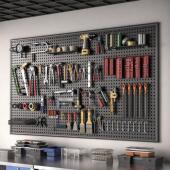 拉车套罩五金工具墙洞洞板多功能挂板收纳架子墙上置物架铁艺不锈