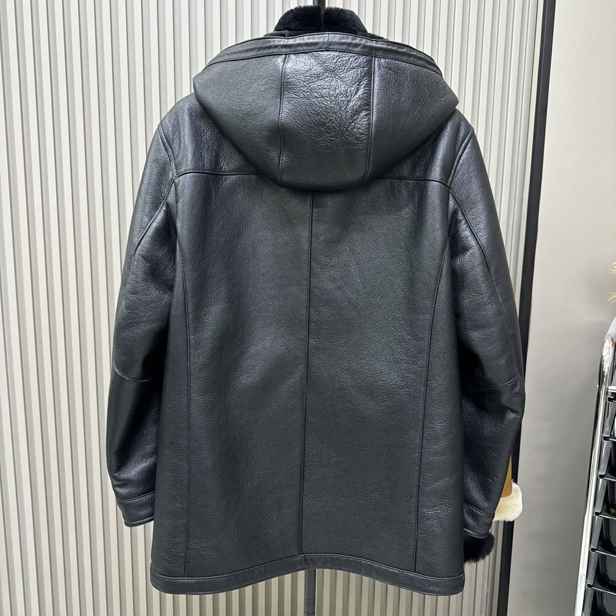 原生态羊皮毛一体b3飞行中长款真皮皮衣可拆卸帽绵羊皮男外套