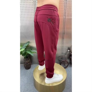 春秋季螺纹棉黑色运动裤卫裤休闲裤男士百搭束脚裤兜拉链小脚裤潮