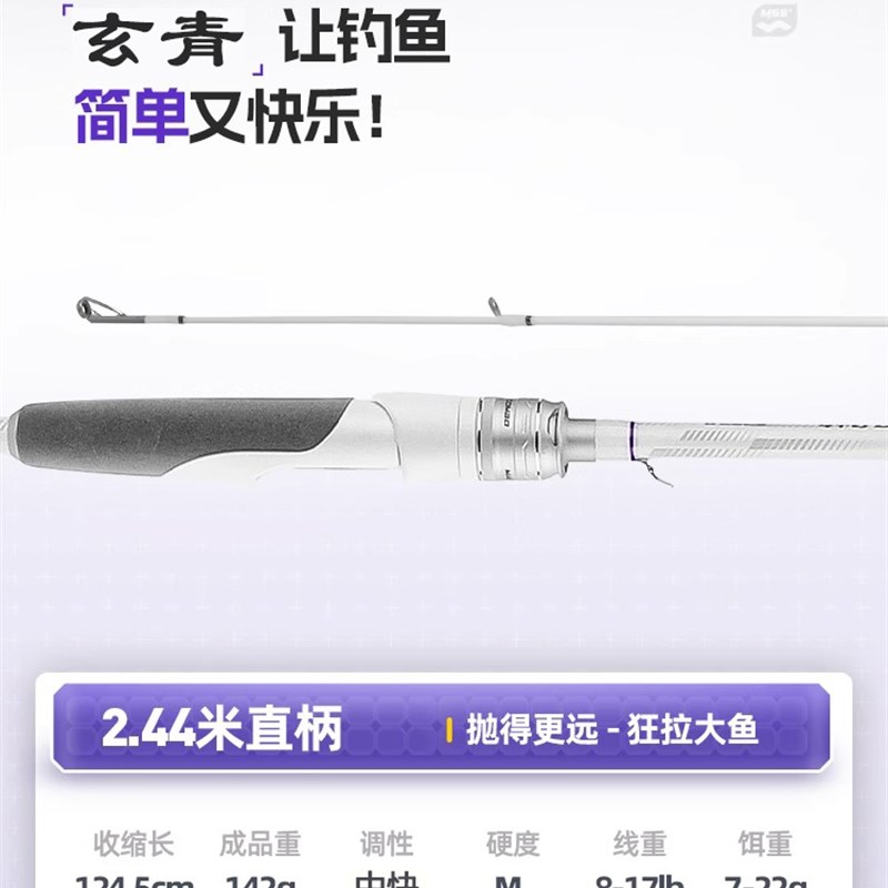 小白杆路亚入门套装海钓碳素路亚竿新手套装全套钓鱼直柄枪柄鱼竿