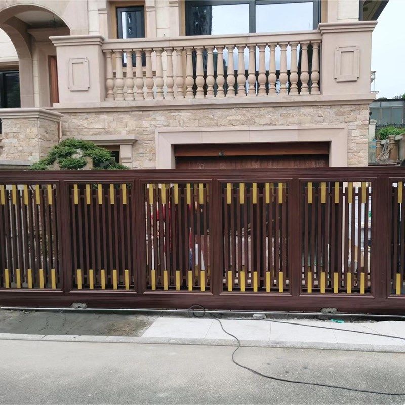 推拉门铝艺大门院子入户门家用乡村庭院电动平移门铝合金别墅大门