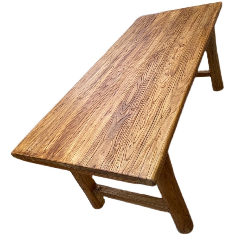 老榆木桌子实木板复古茶桌茶台长条餐桌家用原木桌面吧台长桌书桌