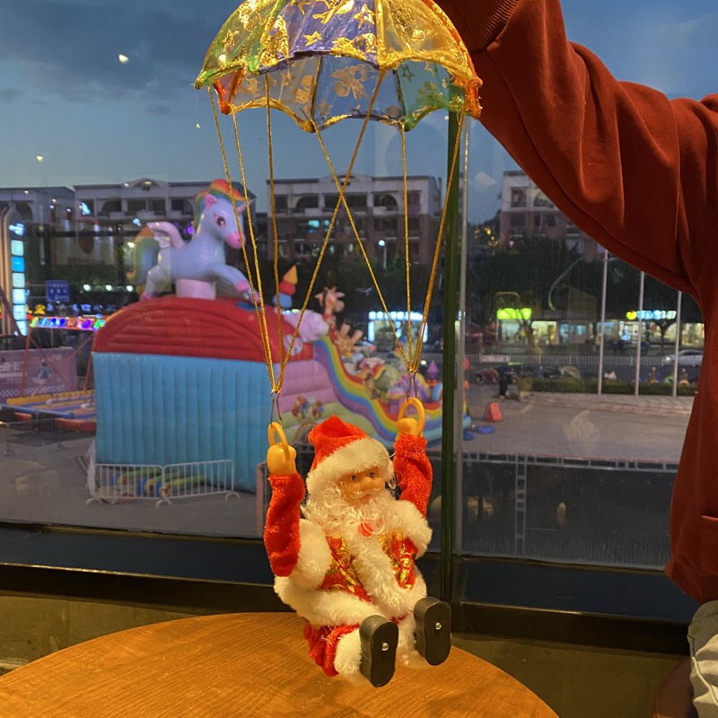 电动圣诞老人爬绳爬楼梯爬窗户爬珠圣诞节礼物圣诞装饰品