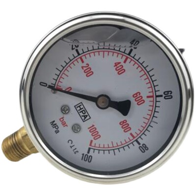 超高压AR泵头高压清洗机500公斤压力表600公斤压力表耐震压力表