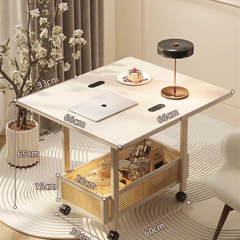 沙发边几客厅可移动折叠茶几小推车床头迷你小桌子置物架艺术角几