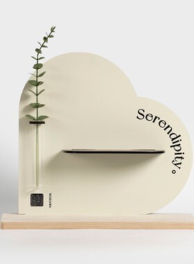 WOZOOM奶油风座钟客厅玄关桌面爱心摆件收纳置物架时钟装饰品