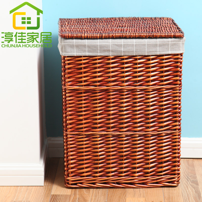 收纳筐脏衣篮藤编脏衣服收纳筐火锅店用脏衣篓杂物筐柳编篮子