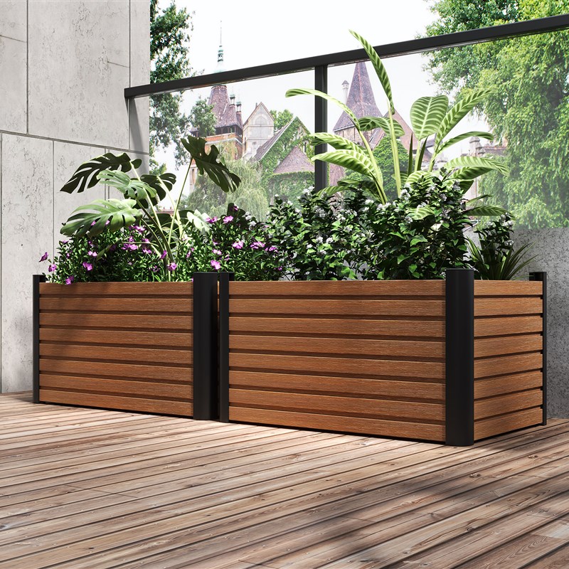 塑木花箱户外庭院露台公园酒店广场围栏样品屋展示中心市政道路隔