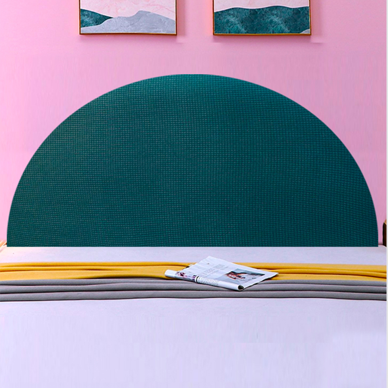 2023新款全包万能凹凸弧形床头罩老式木头床半圆形床头罩套半月形