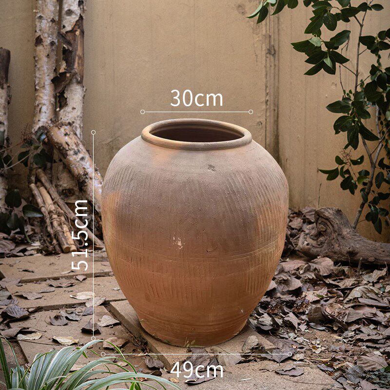 复古陶罐大号装饰花器陶土花盆粗陶大型落地花园庭院民宿造景摆件