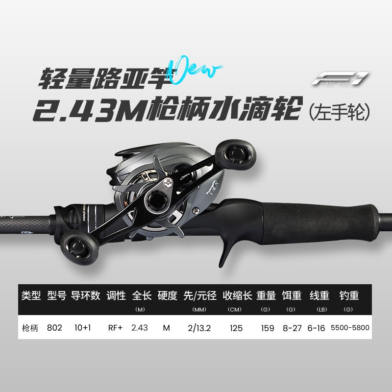 富源百川F1鱼竿路亚竿全套纺车轮直柄枪柄钓鱼杆裸杆水滴轮套装
