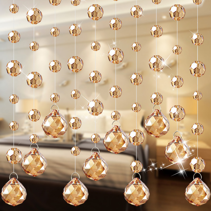 水晶帘子客厅珠帘隔断帘家用玄关屏风装饰过道门帘鞋柜挂帘免打孔