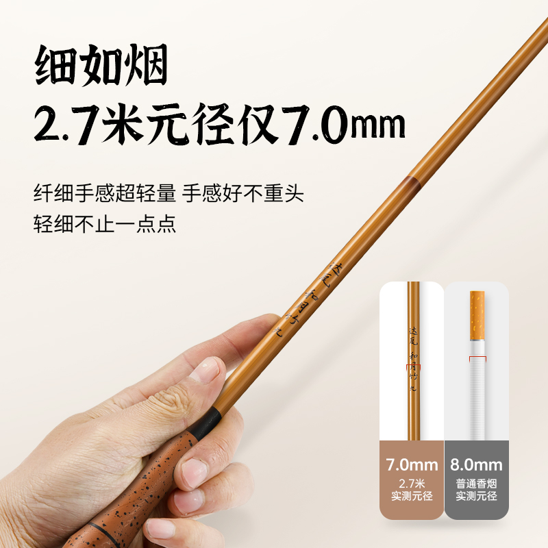 鲫鱼竿超细28调手竿碳素超轻超硬19调台钓竿手竿钓鱼竿