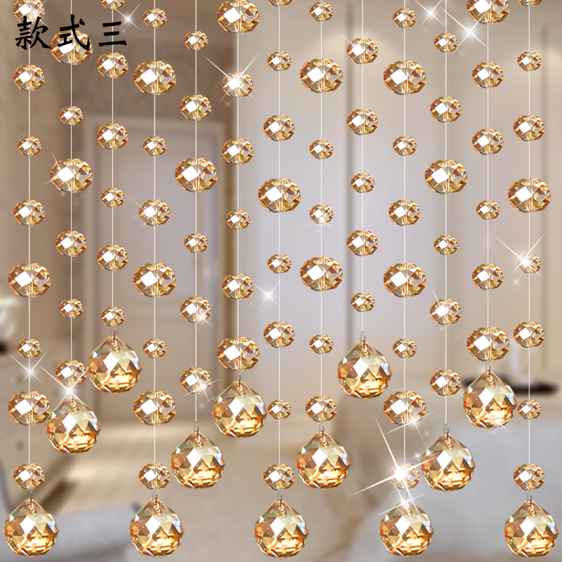 水晶珠帘隔断帘子家用客厅玄关卧室卫生间门帘欧式装饰挂帘珠链