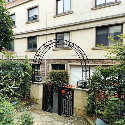 户外爬藤架拱形门别墅拱门架子花园门垛顶拱形花架门子铁艺庭院门