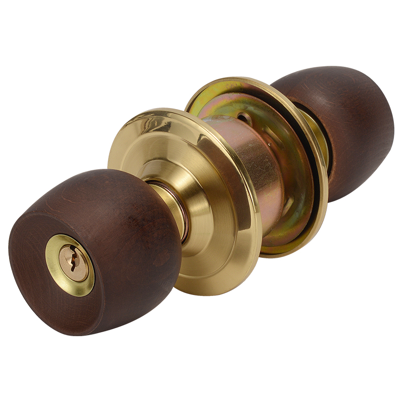 榉木圆头门锁舌木门卧室球形锁圆形球锁家用老式房门锁室内通用型