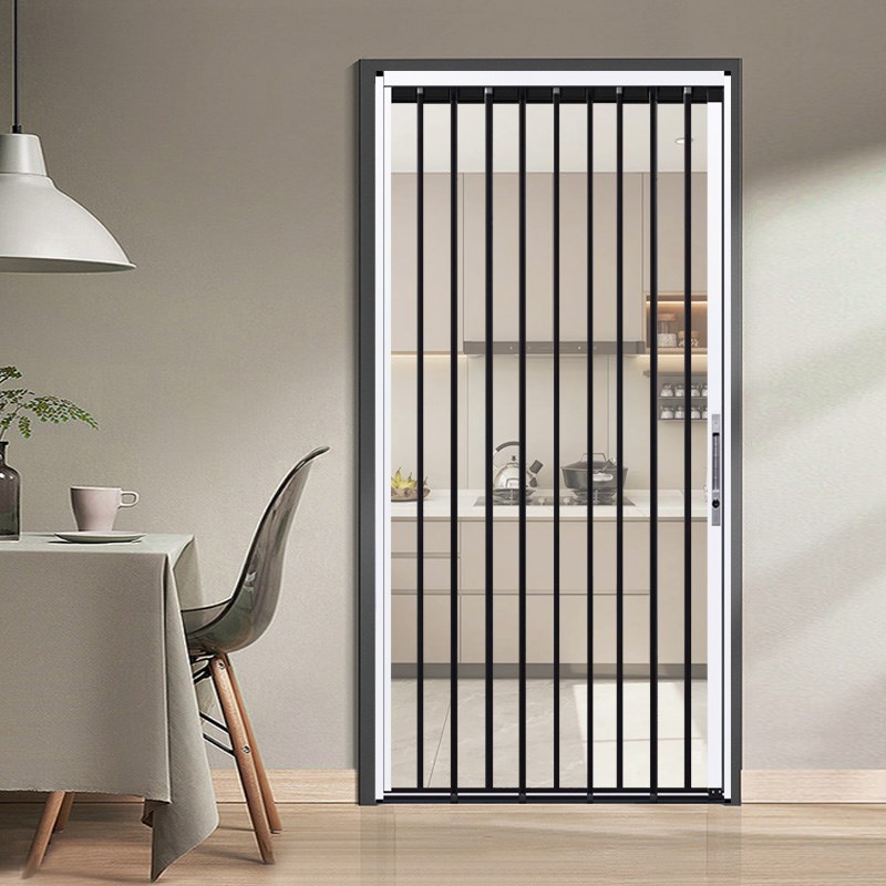 透明水晶板亚克力折叠门L型可拉平厨房阳台楼梯口铝合金空调隔断