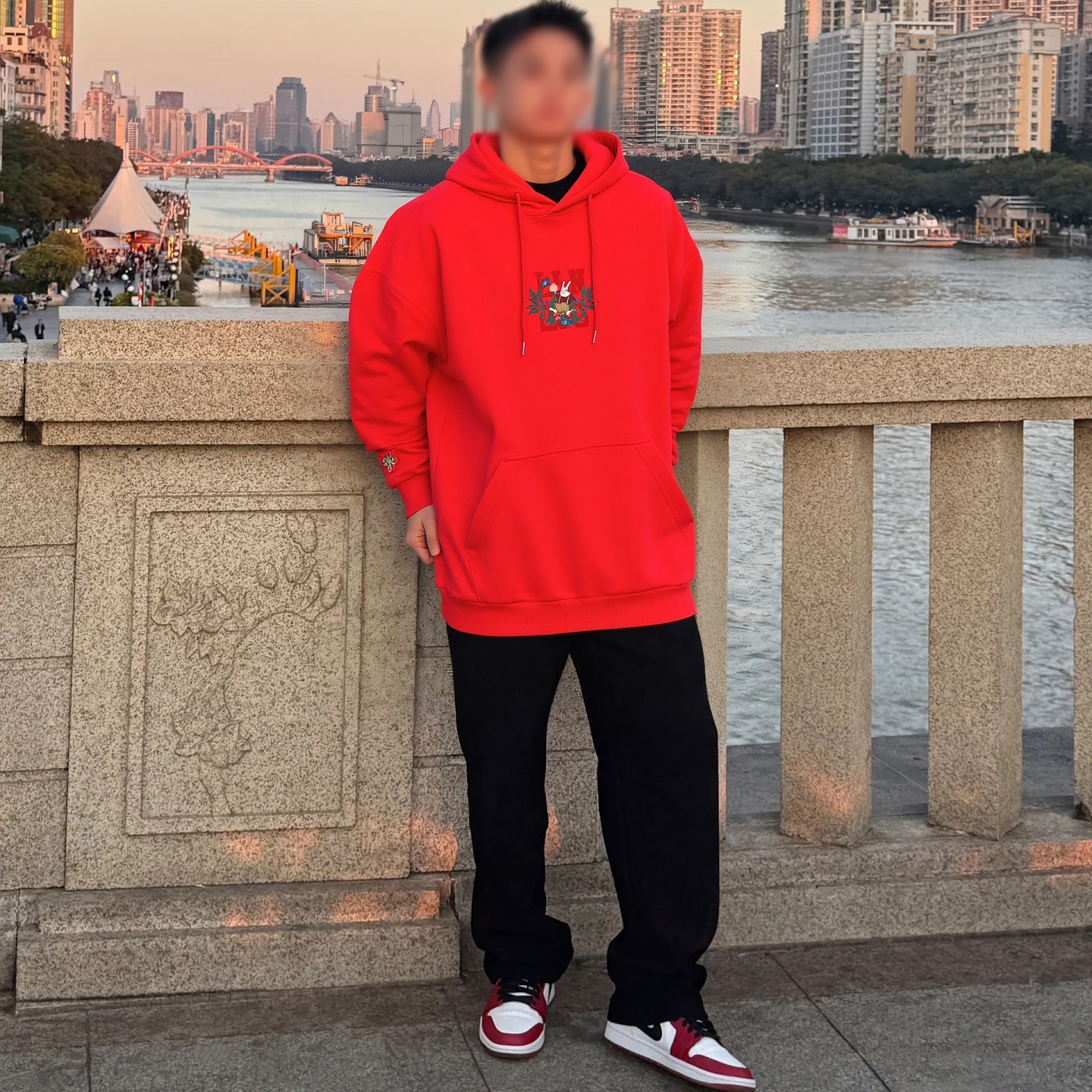 李宁连帽卫衣男女同款2026春季新款红色新年卫衣宽松潮流套头长袖