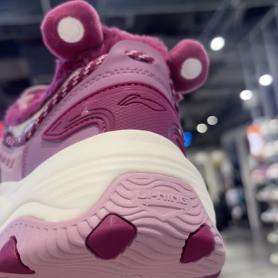 李宁草莓熊联名鞋子猫爪鞋lite2女鞋姜饼人休闲鞋厚底软弹运动鞋