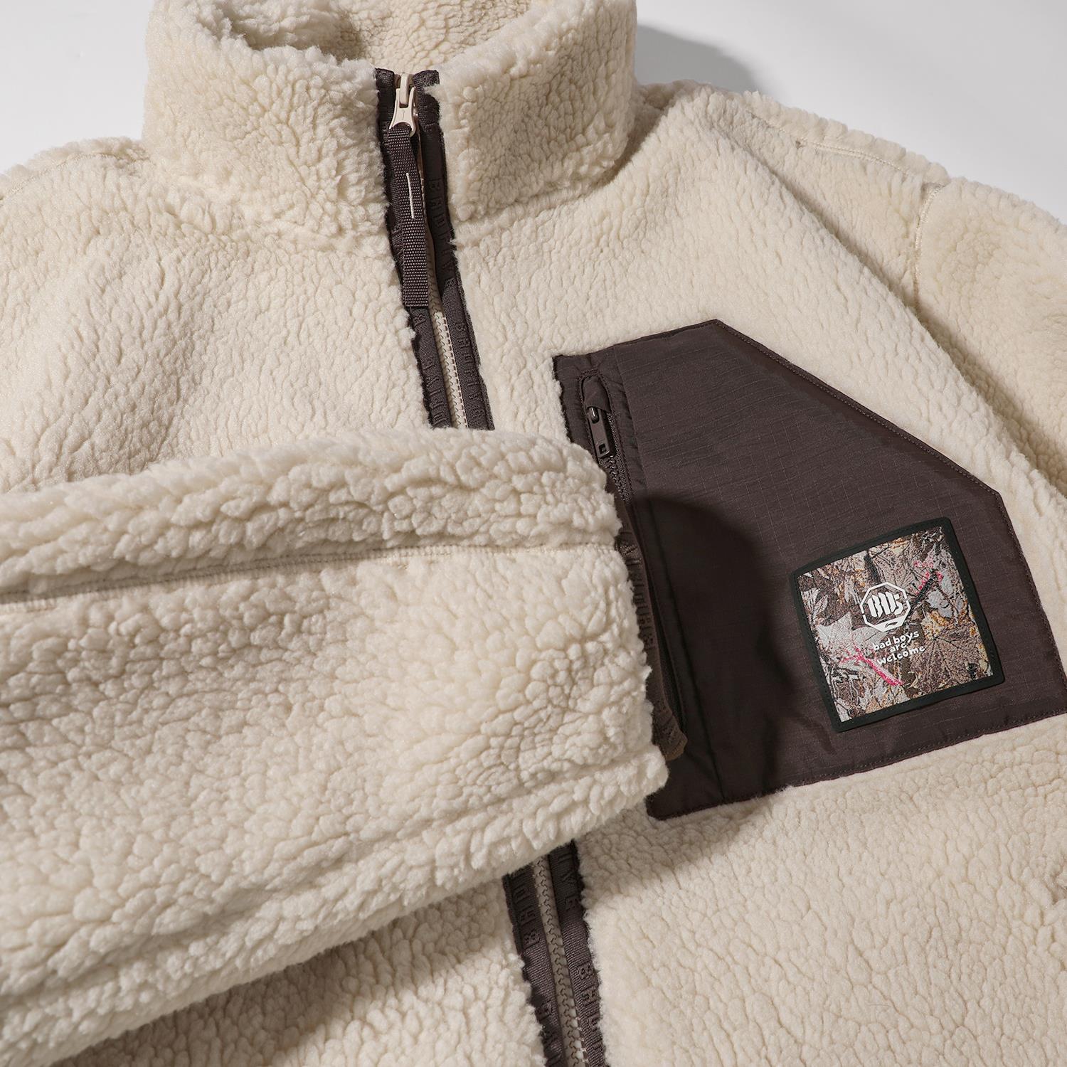 李宁休闲外套男2025新款加绒保暖冬季潮流夹克无帽开衫摇粒绒上衣