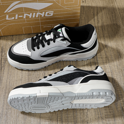 李宁板鞋男鞋2025冬季新款男惟吾lite软弹潮流鞋子平底低帮休闲鞋