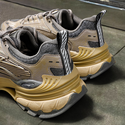 李宁秋冬休闲鞋男子2025冬季新款低帮老爹鞋舒适运动鞋经典男鞋