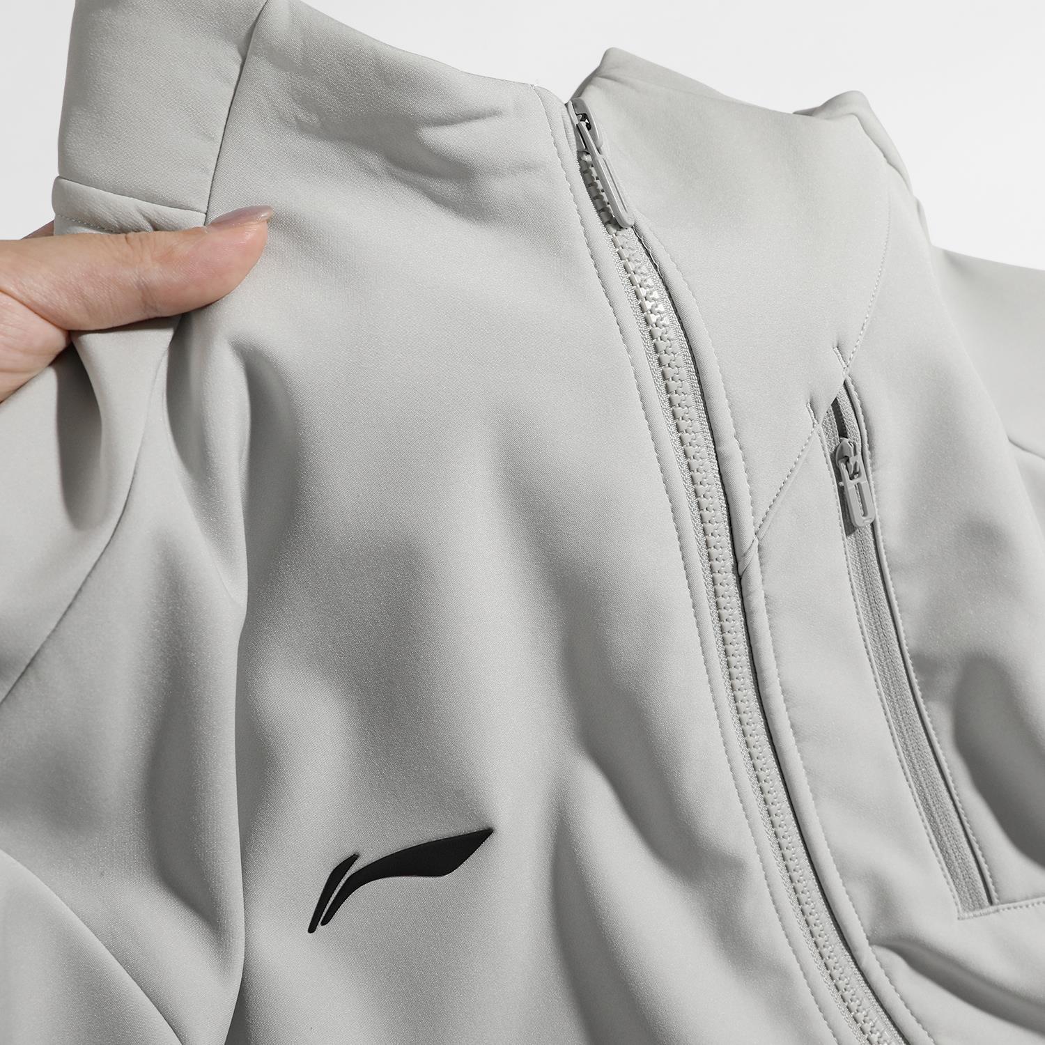 李宁加绒外套男款2025秋季新款保暖宽松夹克开衫秋冬无帽休闲风衣