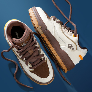 李宁秋冬款加厚板鞋低帮男鞋2025冬季新款001 BTC软底潮流休闲鞋