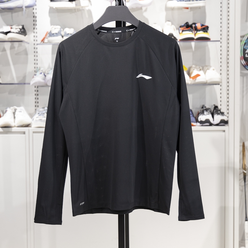 李宁健身圆领套头T恤男2025春季新款跑步凉爽速干长袖女ATLV029