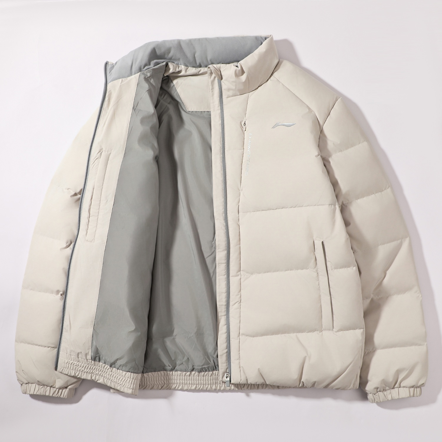 李宁无帽短羽绒服男款2025冬季新款健身系列防风保暖宽松立领外套