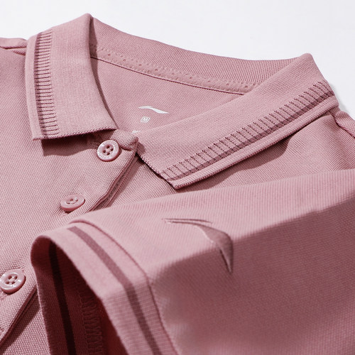 李宁春夏纯色百搭短袖冰丝POLO衫