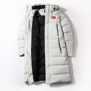 李宁国旗款羽绒服男2025冬季新款乒乓球系列宽松连帽加厚长款外套