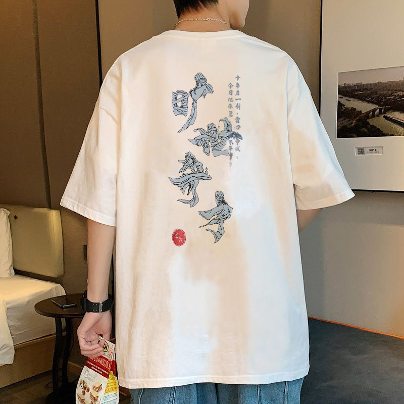 李宁短袖t恤男子2025新款运动新款高考旷世奇才宽松休闲国潮半袖 - 实物图