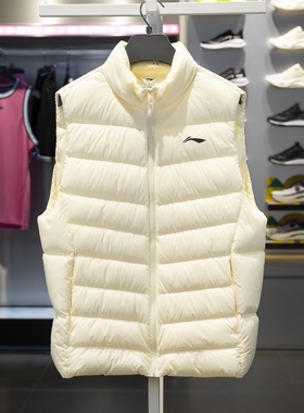 李宁羽绒马甲男子2025冬季新款健身系列轻薄保暖运动背心AMRU017