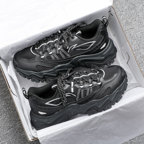 李宁猫爪休闲鞋男2025秋季新款轻便软底溶解鞋复古老爹鞋透气男鞋