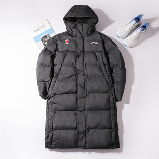 CBA专业篮球系列宽松连帽防风外套 新款 李宁长款 棉服男2025冬季