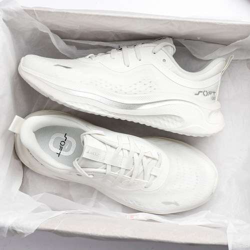 李宁SOFT GO 2 WMS运动休闲鞋女2025新款网面透气软弹女鞋AGLV040