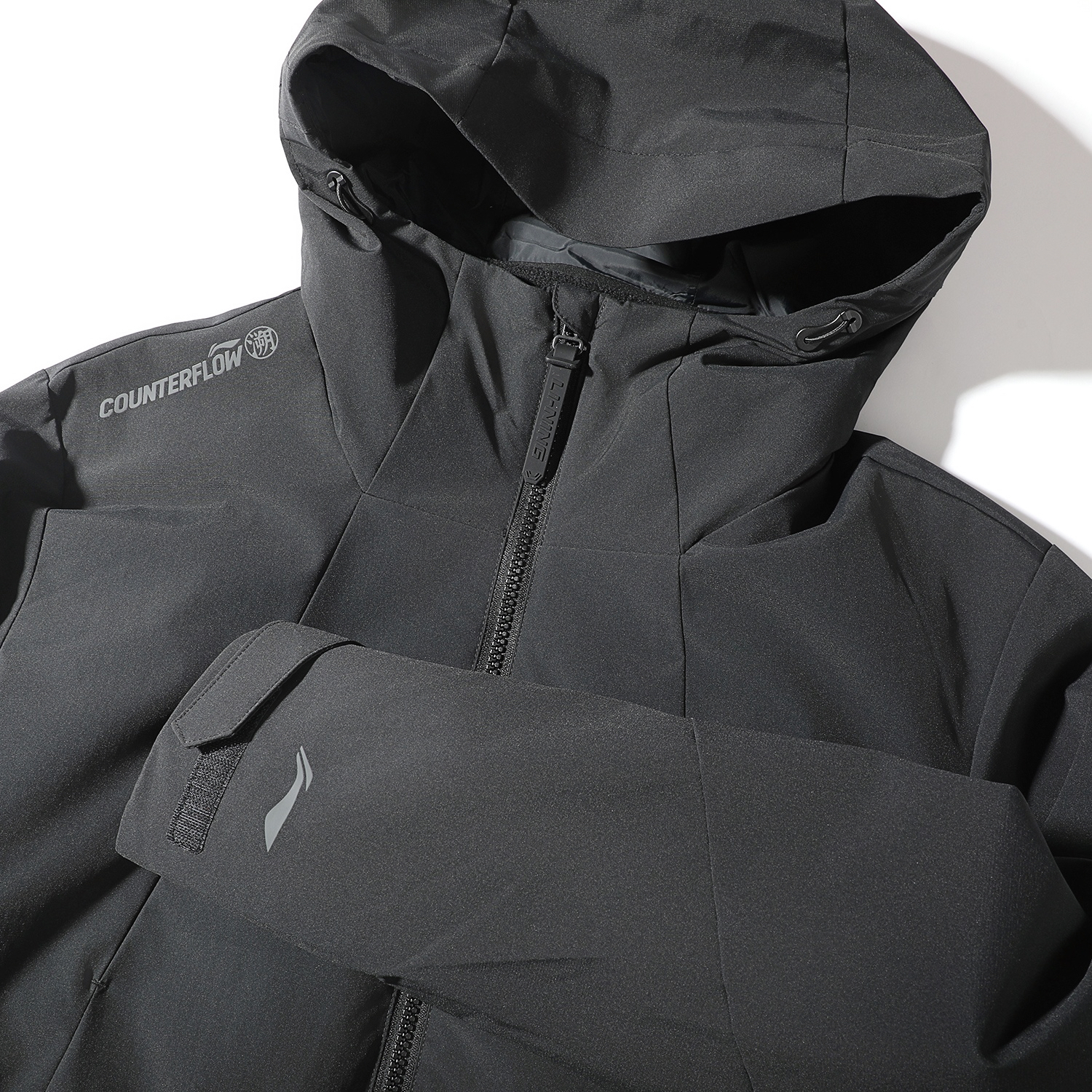 李宁户外CF溯男子加绒防泼水三合一运动风衣2025冬季新款冲锋外套