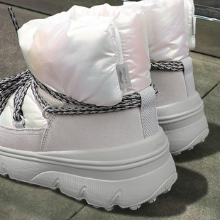 雪地靴软底潮流女鞋 李宁蜜糖boot高帮休闲鞋 时尚 新款 女2025冬季