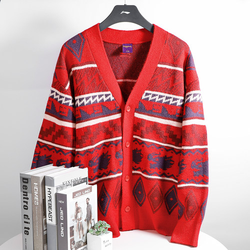 李宁红色毛衣男女同款2026春季新款日进斗金系列外套宽松薄款卫衣