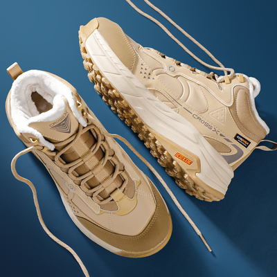 李宁加绒高帮休闲鞋男2024冬季