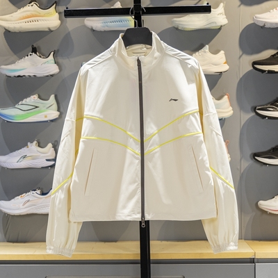 李宁薄款运动风衣女2025秋季新款宽松潮流开衫无帽速干休闲外套