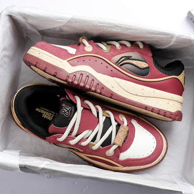 李宁秋冬款布欧休闲鞋男款2025冬季新款软底面包鞋防泼水板鞋男鞋