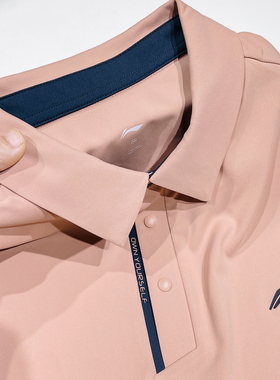 李宁冰感POLO衫男士2025新款春夏商务纯色T恤翻领速干短袖APLU119